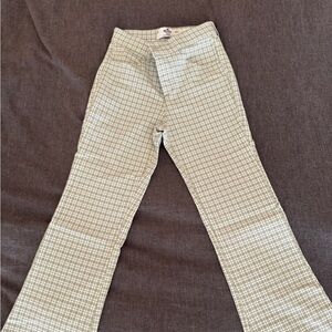 Green Plaid Flare Pants